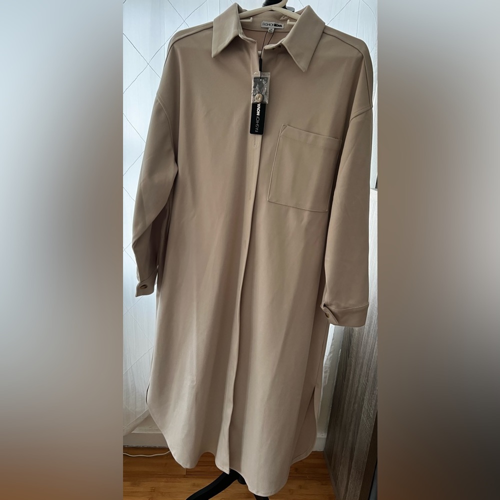 Fashion Nova Long Shacket Medium - Picture 3 of 6